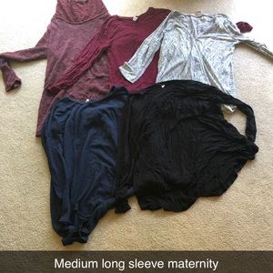 5 Medium long sleeve maternity shirts